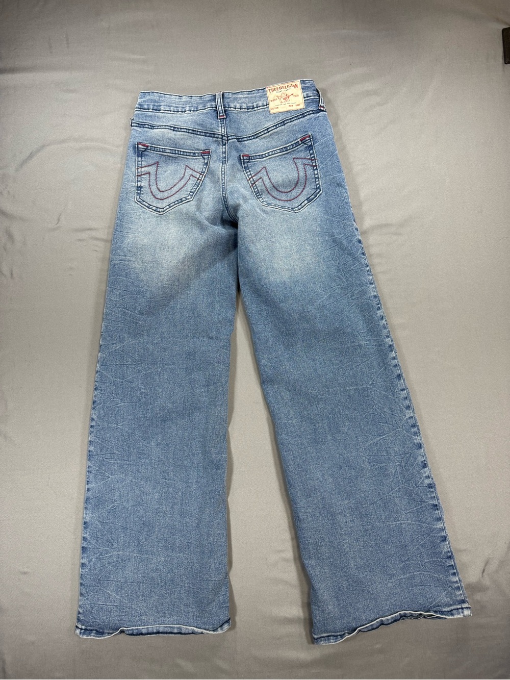 True Religion Light Blue Wide-Leg Denim Jeans - Picture 5 of 7